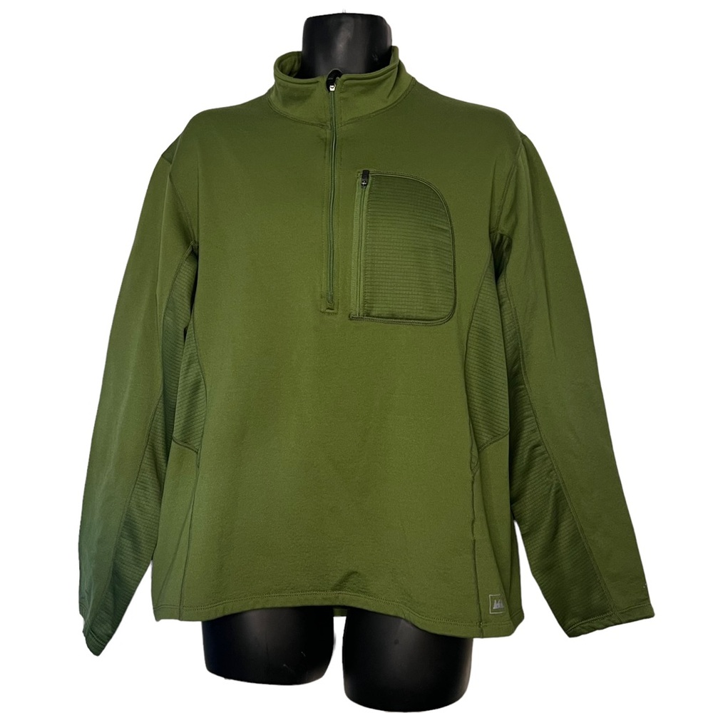 REI CO-OP 1/2 ZIP FLEECE PULLOVER - MEN'S XL GREEN